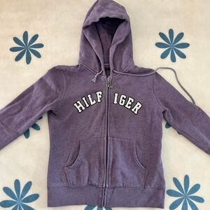 Y2K Tommy Hilfiger block letters zip-up hoodie